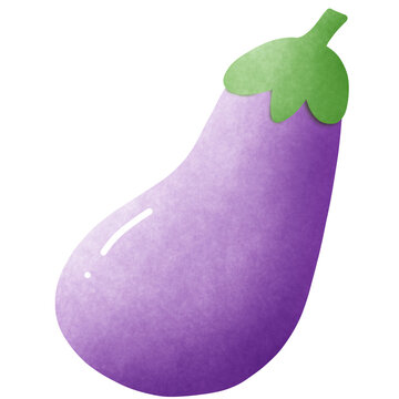 purple eggplant green stem textured clip art preview