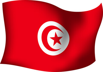 Obraz premium Tunisia Realistic 3D Waving Flag