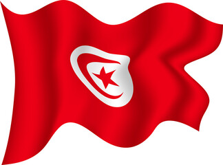 Tunisia Realistic 3D Waving Flag