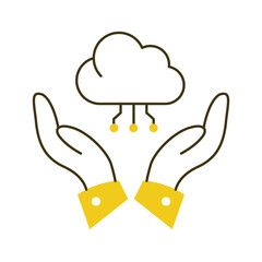 AI Cloud Platform for Automated Intelligence Vector Icon Design, cloud computing, system automation