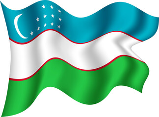 Uzbekistan Realistic 3D Waving Flag
