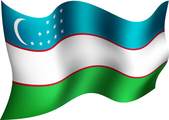 Uzbekistan Realistic 3D Waving Flag