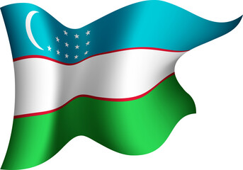 Uzbekistan Realistic 3D Waving Flag