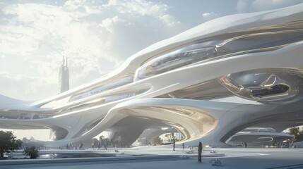 Photorealistic Futuristic Architectural Wonder of Ultra-Detailed Research Lab with Innovative Design and Advanced Technologies for Scientific Discovery