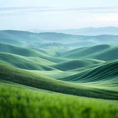 Fototapeta premium green field and mountains