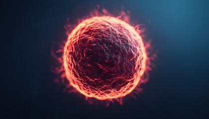 Red glowing energy sphere on a dark background, showcasing dynamic movement and vibrant lighting effects.