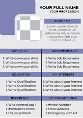 CV design, Work Resume