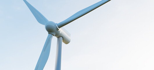 Close-up of wind turbine against clear sky