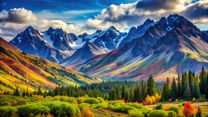 Fototapeta premium Majestic Mountain Range Outline for Nature, Adventure, and Landscape Design Projects and Illustrations