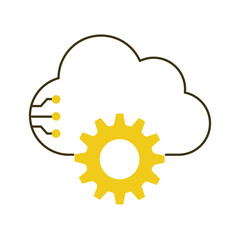 AI Cloud Infrastructure Automation Vector Icon Design, AI automation, cloud technology, computing services