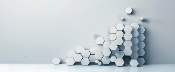 Abstract Hexagonal Patterns in Minimalist Design for Modern Interiors and Graphics