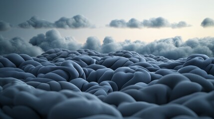 Fototapeta premium Vibrant clouds rolling in a soft, abstract formation during twilight.