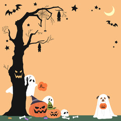 halloween background with pumpkin