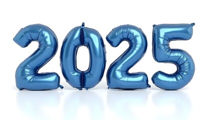 2025 new year blue celebration balloons