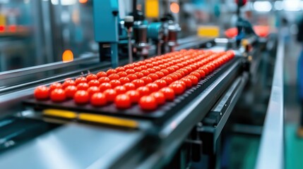 Obraz premium Automated assembly line with an array of sensors performing real time checks and deep field of view for high speed precision manufacturing and assurance