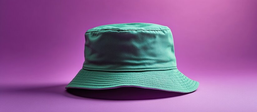 Green Bucket Hat on Purple Background