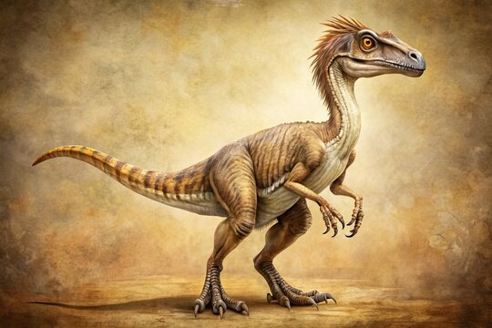 Vintage Mononykus Illustration on Transparent Background for Dinosaur Enthusiasts