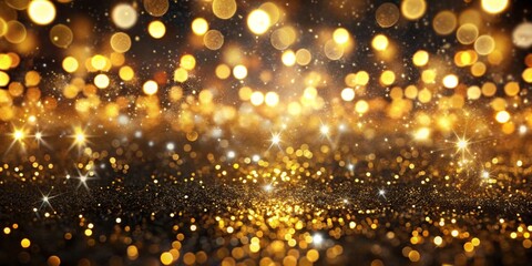  Golden Sparkle Bokeh Background