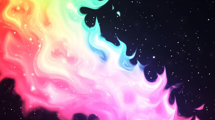 Obraz premium Abstract art featuring a colorful, swirling pattern against a dark background.