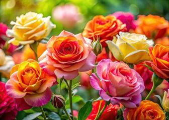 Obraz premium Stunningly blurred roses create a dreamy backdrop perfect for romantic themes and floral design projects, adding a touch of elegance and beauty to any composition.