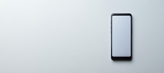 A sleek, modern smartphone floating above a white background with room for text