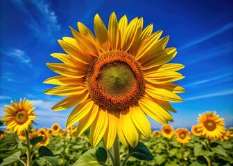 Vibrant Bolivian Sunflower in Full Bloom Against a Clear Blue Sky Showcasing Nature's Beauty
