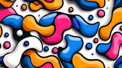 Vibrant Abstract Shapes with Seamless Patterns