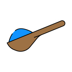 salt wooden spoon line icon vector. salt wooden spoon sign. isolated symbol illustration