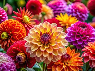 Fototapeta premium Vibrant Flowers Symbolizing Mental Health Awareness and Emotional Well-being in Nature's Beauty