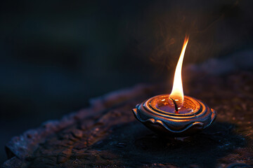 Beautiful greeting card with bright holiday composition for happy and celebrate Diwali