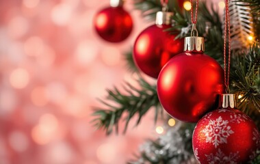 Obraz premium Elegant Christmas Decorations in Red