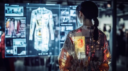 Obraz premium Digital fashion technology with virtual garments and interactive designs 