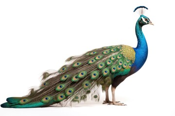 Obraz premium Peacock animal bird white background.
