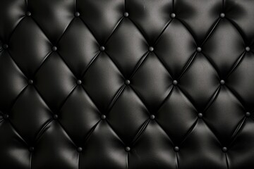 Luxurious black leather tufted upholstery