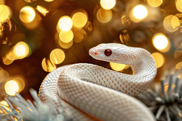 Fototapeta premium Beautiful greeting card with holiday composition for happy and joy celebrate New Year