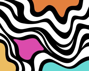 Simple abstract liquid wavy line vintage color pattern background illustration layout copy space backdrop banner fabric textile motif print art