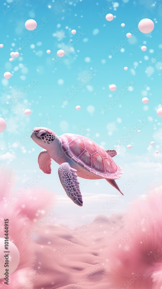 Sticker Sea turtle dreamy wallpaper tortoise outdoors reptile.