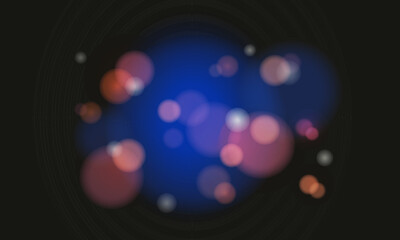 Abstract blurred background. Bokeh effect. Vector defocused shine circles or sparkling lights design.