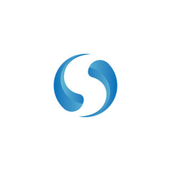 Fototapeta premium letter S logo abstract water illustration vector circle design