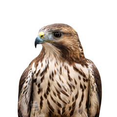 Hawk portrait, white isolate background transparent