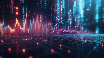 Naklejka premium A digital representation of a rising stock market graph on a computer screen 