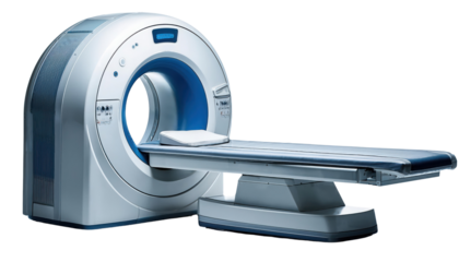 CT scan machine, white isolated background transparent