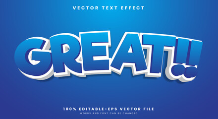 Great 3D editable text effect template premium vector