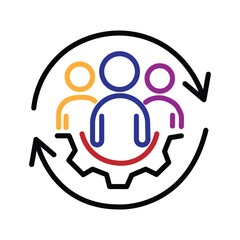 Social activity community. Influence of society. Vector linear icon isolated on white background.