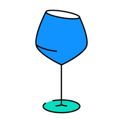 liquid wine glass line icon vector. liquid wine glass sign. isolated symbol illustration
