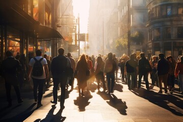 Crowd street footwear walking.