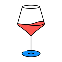 restaurant wine glass line icon vector. restaurant wine glass sign. isolated symbol illustration