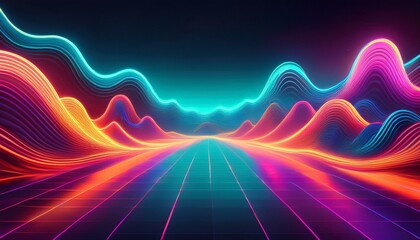 Big Neon Wave Background