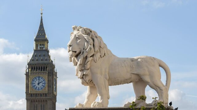 lion statue with big benin london