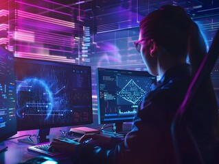 Cybersecurity Professionals Monitoring IT Systems and Protecting Sensitive Data in Real Time